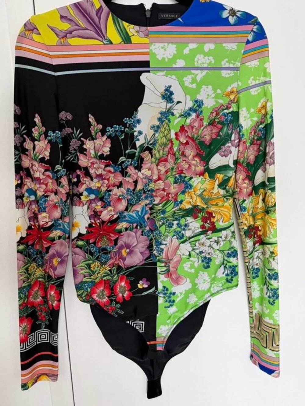 Versace Multicolored Floral Bodysuit